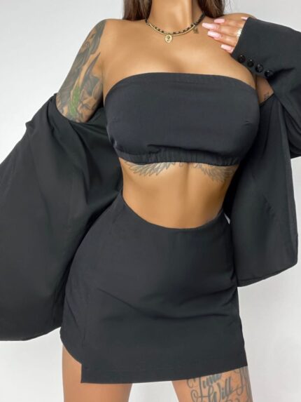 Topas juodos spalvos – VIP Dress Topas juodos spalvos