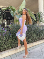 Midi ilgio alyvinė suknelė